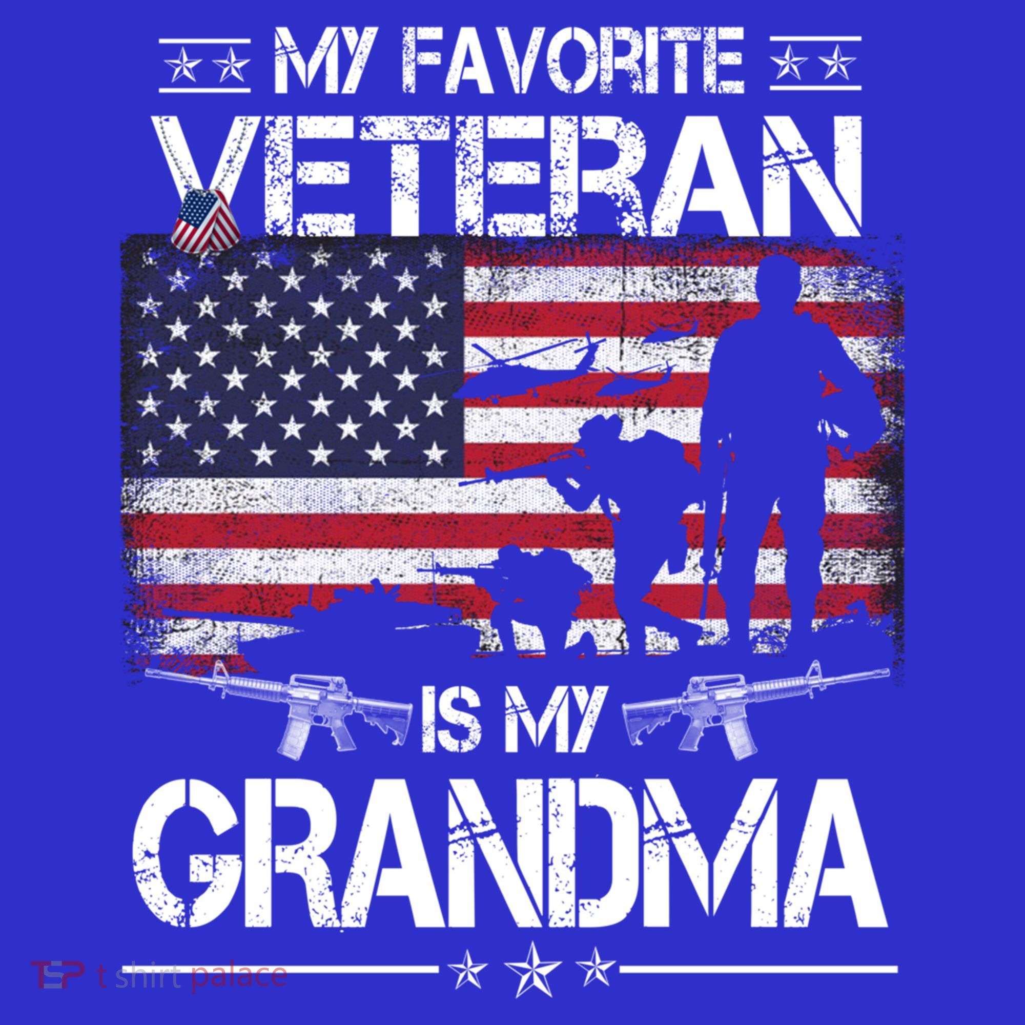 My Favorite Veteran Is My Grandma Cool Gift Flag Mother Veterans Day Funny Gift Apron