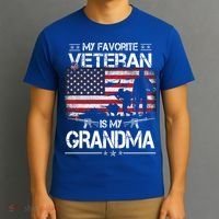 My Favorite Veteran Is My Grandma Cool Gift Flag Mother Veterans Day Funny Gift T-Shirt thumb 3