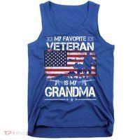 My Favorite Veteran Is My Grandma Cool Gift Flag Mother Veterans Day Funny Gift Tank Top thumb 0