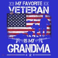 My Favorite Veteran Is My Grandma Cool Gift Flag Mother Veterans Day Funny Gift Women's T-Shirt thumb 6