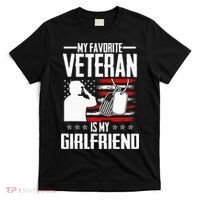 My Favorite Veteran Is My Girlfriend Usa Flag Vintage T-Shirt thumb 0
