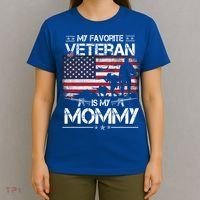 My Favorite Veteran Is My Mommy Gift Flag Mother Veterans Day Gift T-Shirt thumb 4