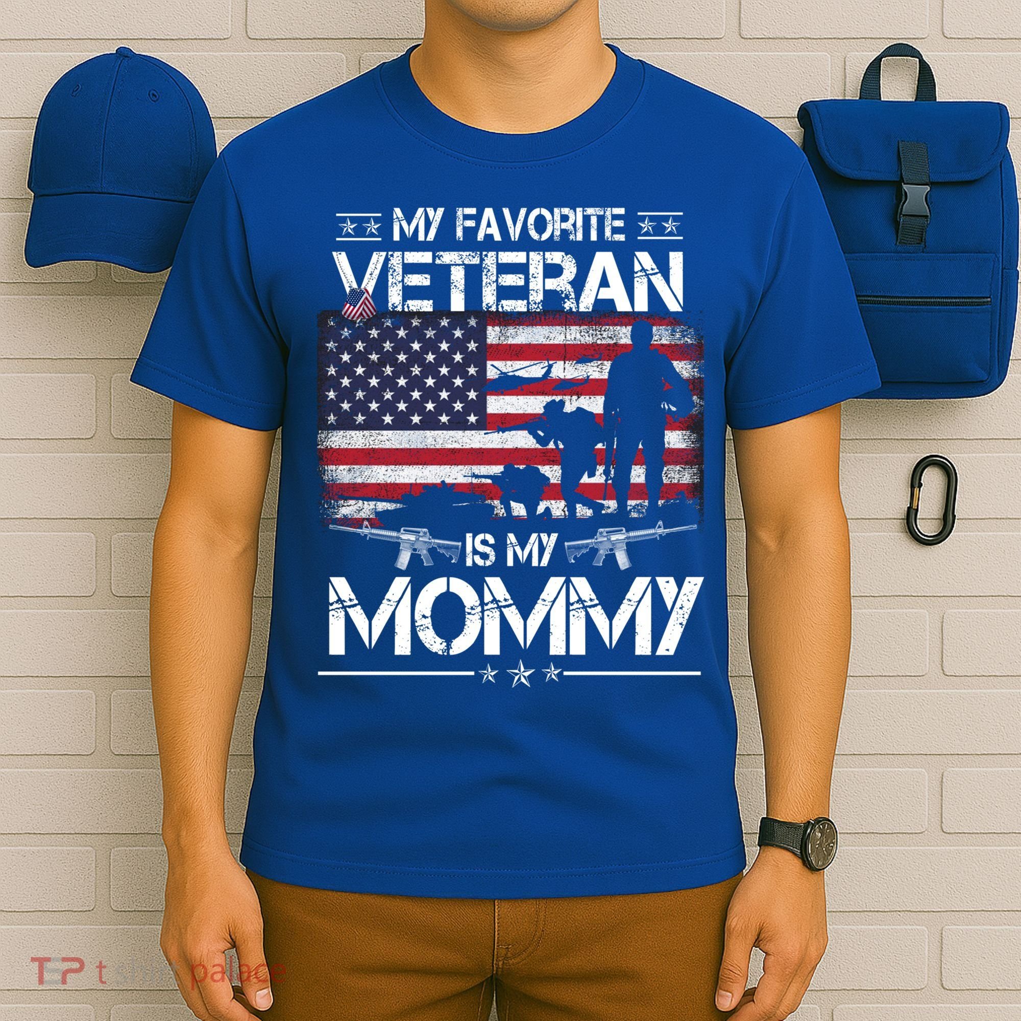 My Favorite Veteran Is My Mommy Gift Flag Mother Veterans Day Gift T-Shirt