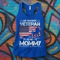 My Favorite Veteran Is My Mommy Gift Flag Mother Veterans Day Gift Women's Tank Top thumb 3
