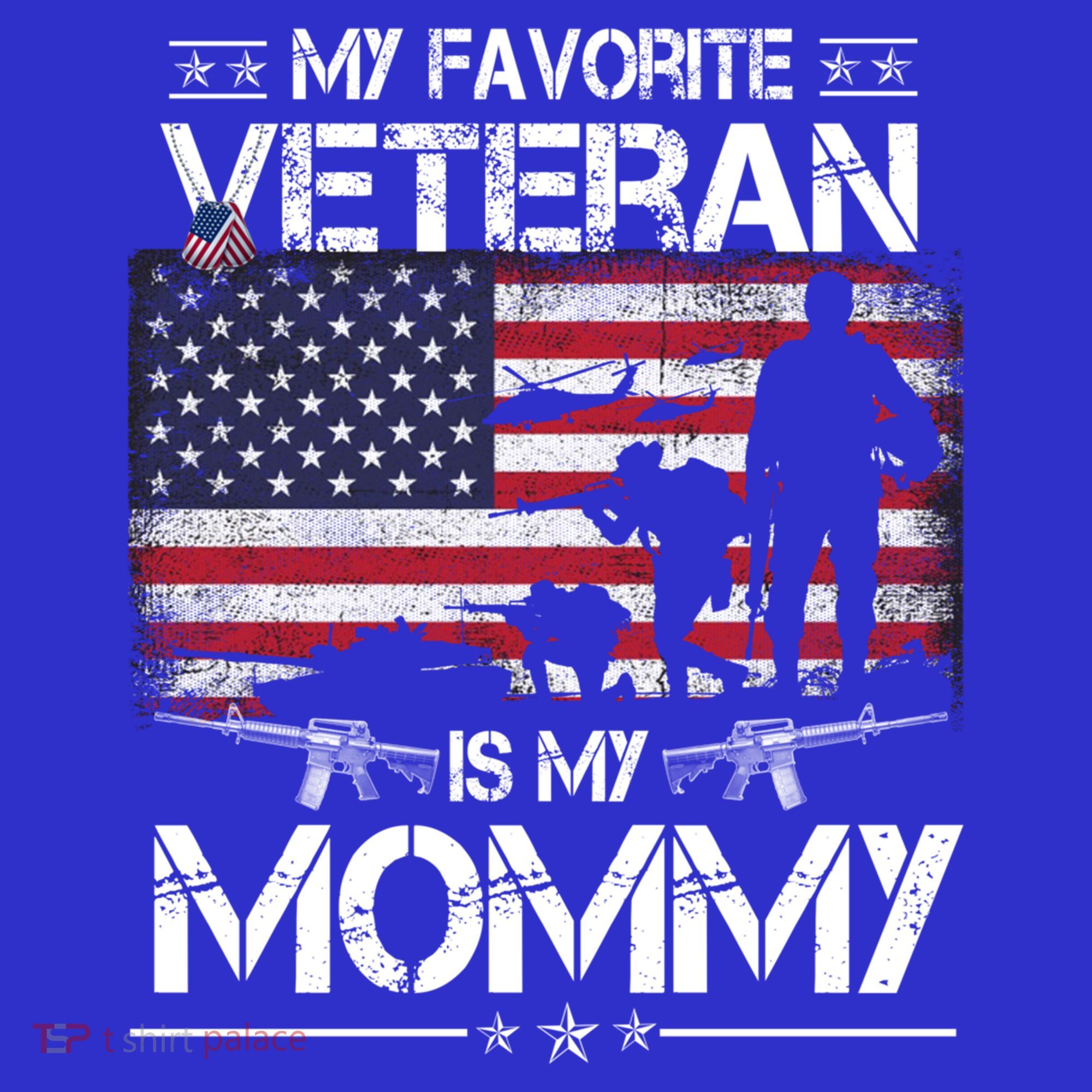 My Favorite Veteran Is My Mommy Gift Flag Mother Veterans Day Gift Women's Tank Top
