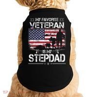 My Favorite Veteran Is My Stepdad Flag Father Veterans Day Doggie Tank thumb 0