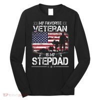 My Favorite Veteran Is My Stepdad Flag Father Veterans Day Long Sleeve Shirt thumb 0