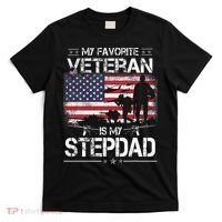 My Favorite Veteran Is My Stepdad Flag Father Veterans Day T-Shirt thumb 0
