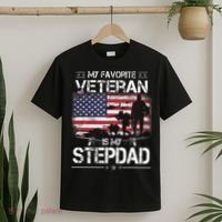 My Favorite Veteran Is My Stepdad Flag Father Veterans Day T-Shirt thumb 2