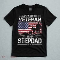 My Favorite Veteran Is My Stepdad Flag Father Veterans Day T-Shirt thumb 5
