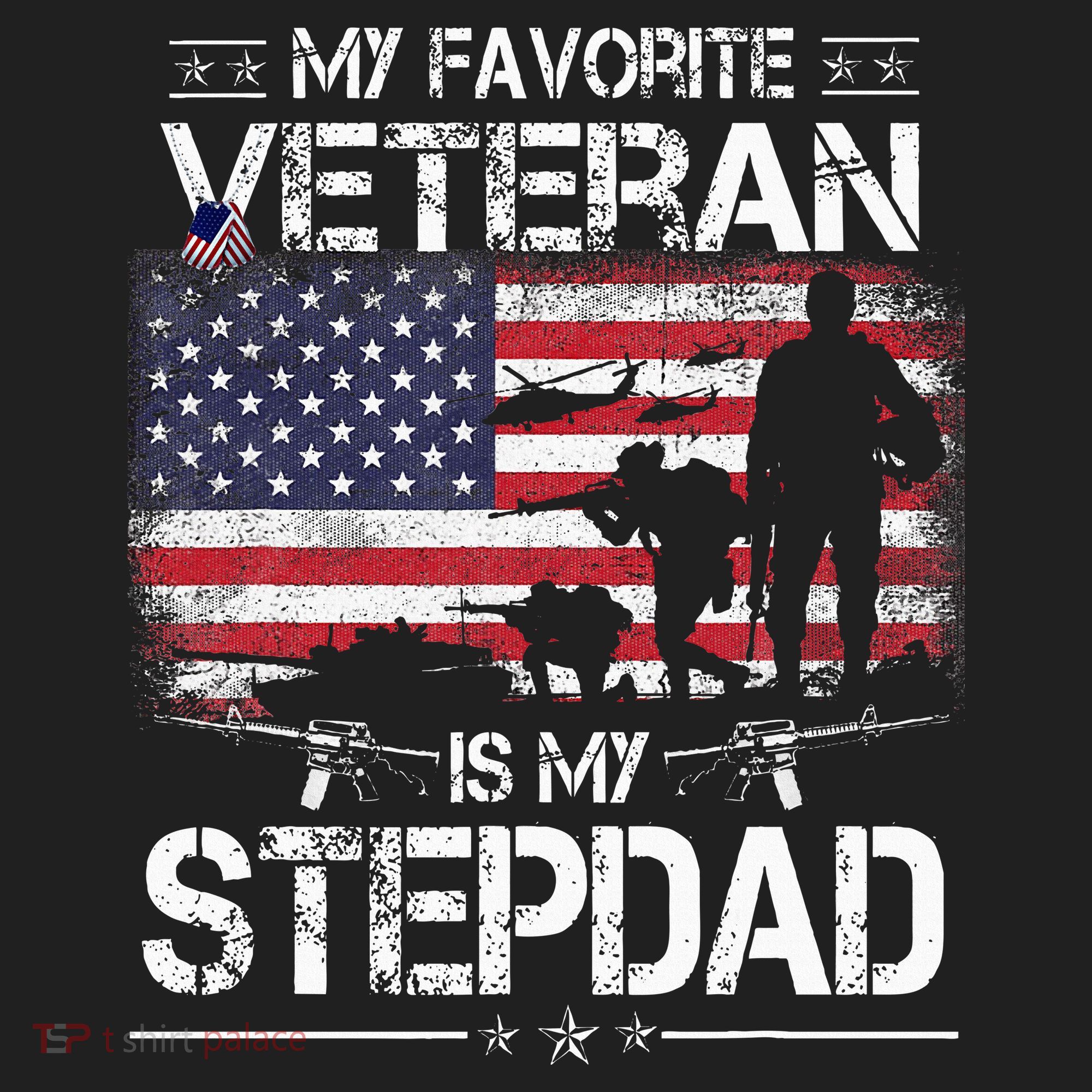 My Favorite Veteran Is My Stepdad Flag Father Veterans Day Beanie