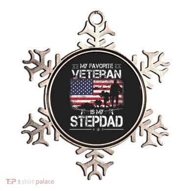My Favorite Veteran Is My Stepdad Flag Father Veterans Day Ornament