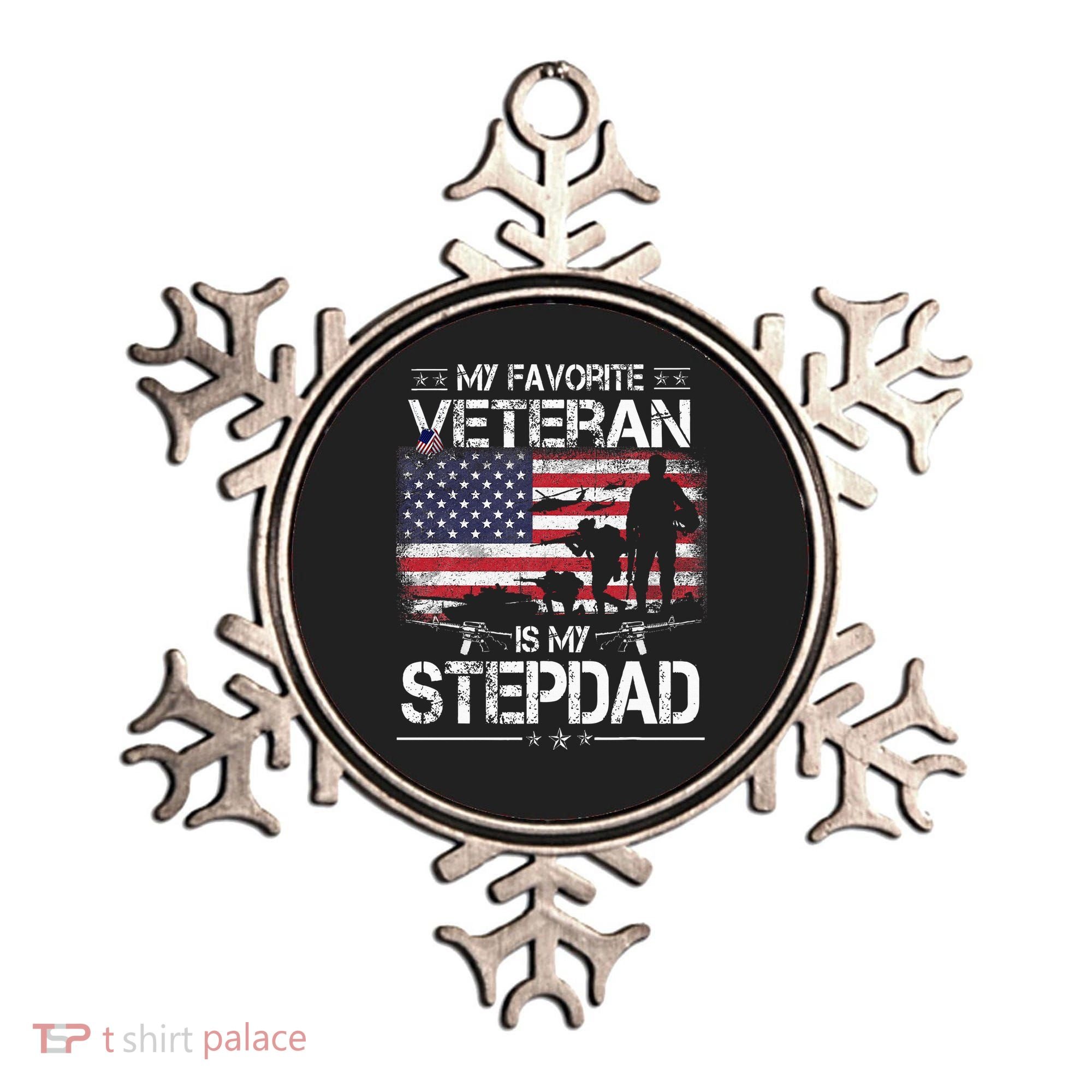 My Favorite Veteran Is My Stepdad Flag Father Veterans Day Ornament