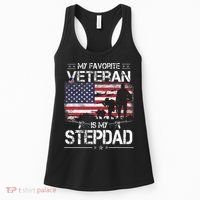 My Favorite Veteran Is My Stepdad Flag Father Veterans Day Women's Tank Top thumb 0