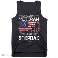 My Favorite Veteran Is My Stepdad Flag Father Veterans Day Tank Top thumb 0