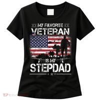 My Favorite Veteran Is My Stepdad Flag Father Veterans Day Women's T-Shirt thumb 0