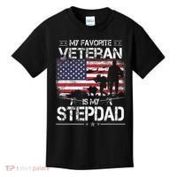 My Favorite Veteran Is My Stepdad Flag Father Veterans Day Kids T-Shirt thumb 0