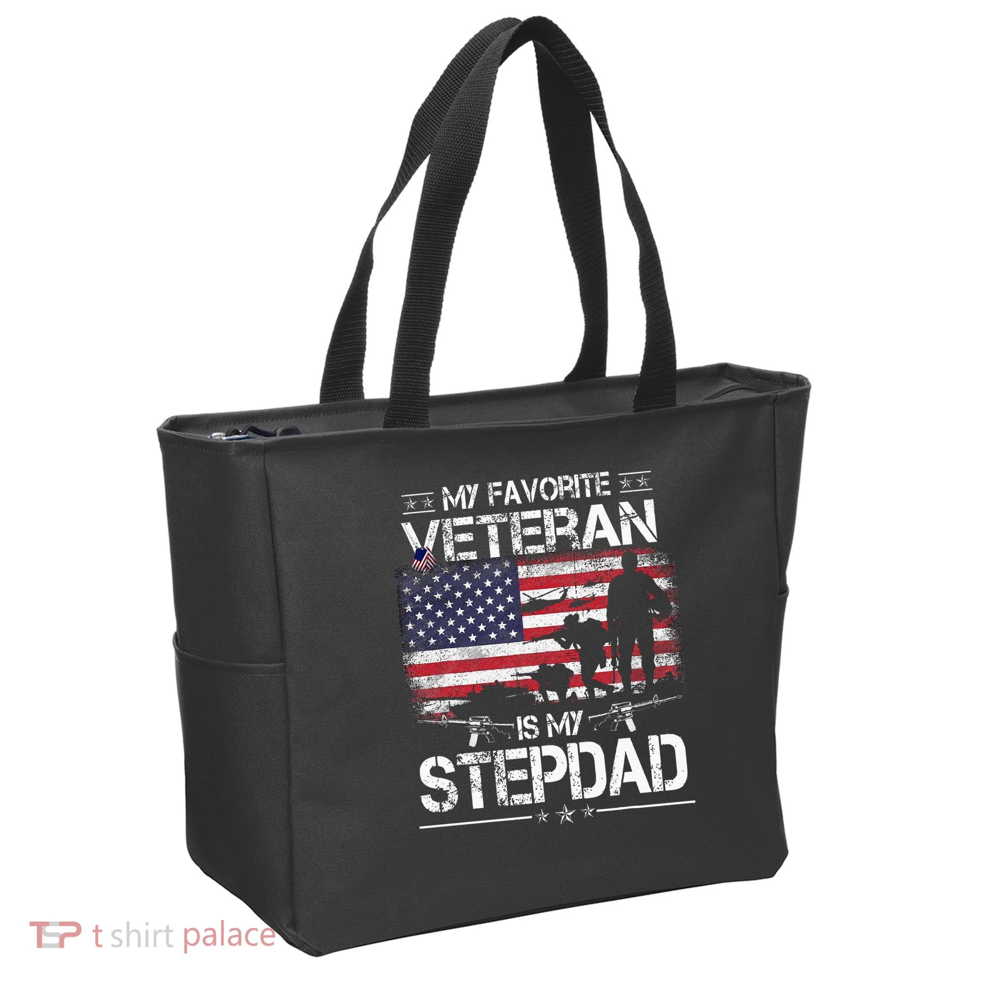 My Favorite Veteran Is My Stepdad Flag Father Veterans Day Tote Bag