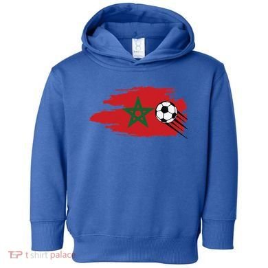 Morocco Flag Vintage Style Retro Moroccan Soccer Toddler Hoodie
