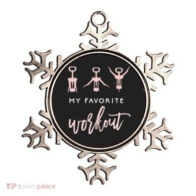 My Favorite Workout Funny Gift Wine Lover Womens Exercise Quote Gif Ornament
