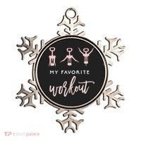 My Favorite Workout Funny Gift Wine Lover Womens Exercise Quote Gif Ornament thumb 0