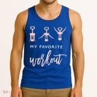 My Favorite Workout Funny Gift Wine Lover Womens Exercise Quote Gif Tank Top thumb 3
