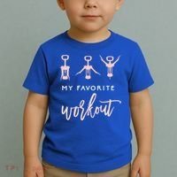 My Favorite Workout Funny Gift Wine Lover Womens Exercise Quote Gif Toddler T-Shirt thumb 2