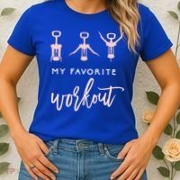 My Favorite Workout Funny Gift Wine Lover Womens Exercise Quote Gif Women's T-Shirt thumb 2