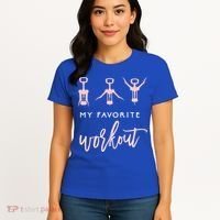 My Favorite Workout Funny Gift Wine Lover Womens Exercise Quote Gif Women's T-Shirt thumb 4