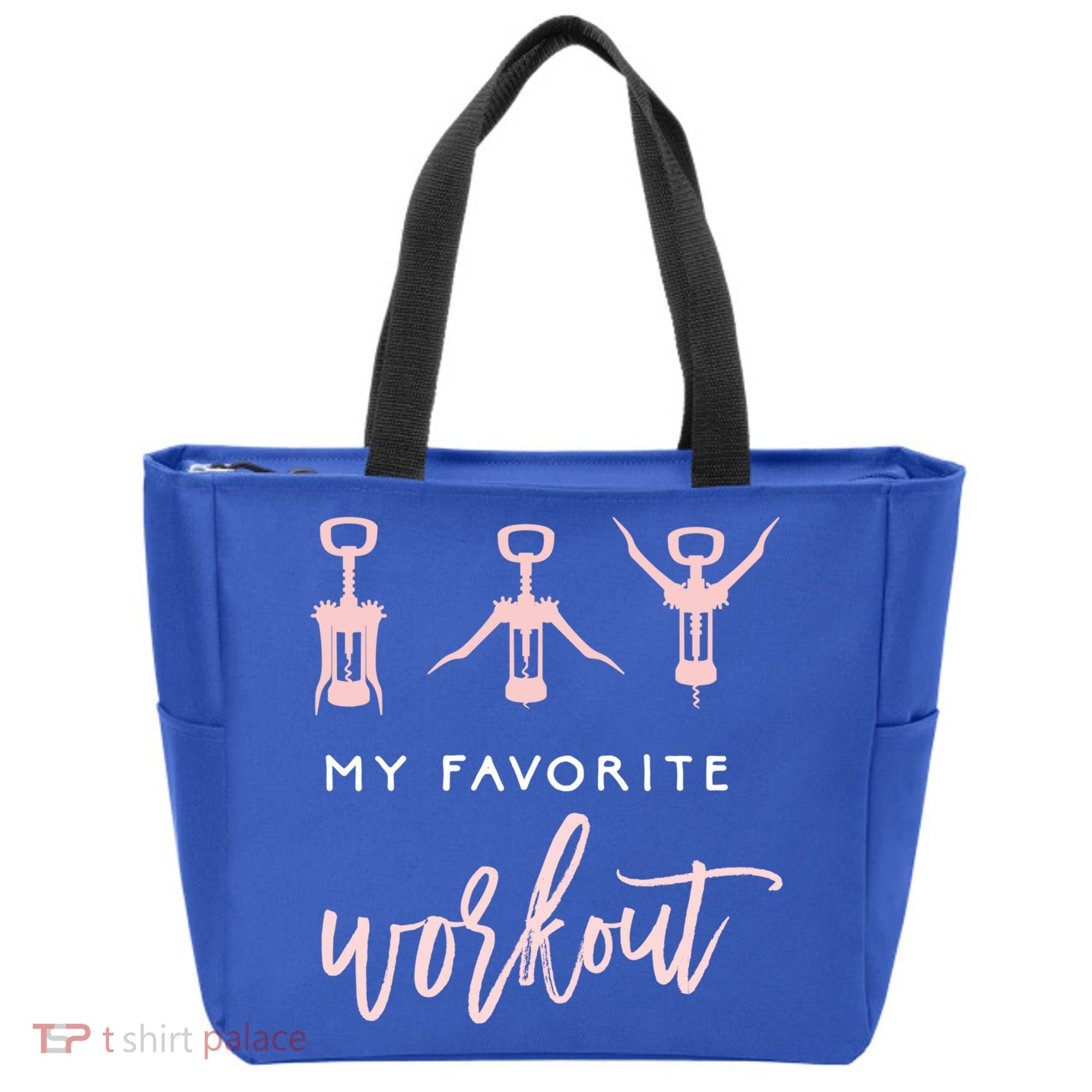 My Favorite Workout Funny Gift Wine Lover Womens Exercise Quote Gif Tote Bag