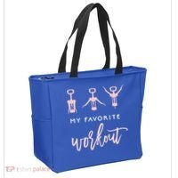 My Favorite Workout Funny Gift Wine Lover Womens Exercise Quote Gif Tote Bag thumb 2