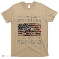 My Favorite Wrestler Calls Me Grandad FatherS Day Usa Flag T-Shirt thumb 0