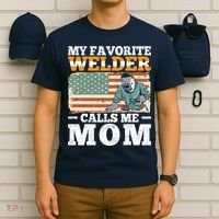 My Favorite Welder Calls Me Mom Vintage Welding Outfit Mom T-Shirt thumb 6