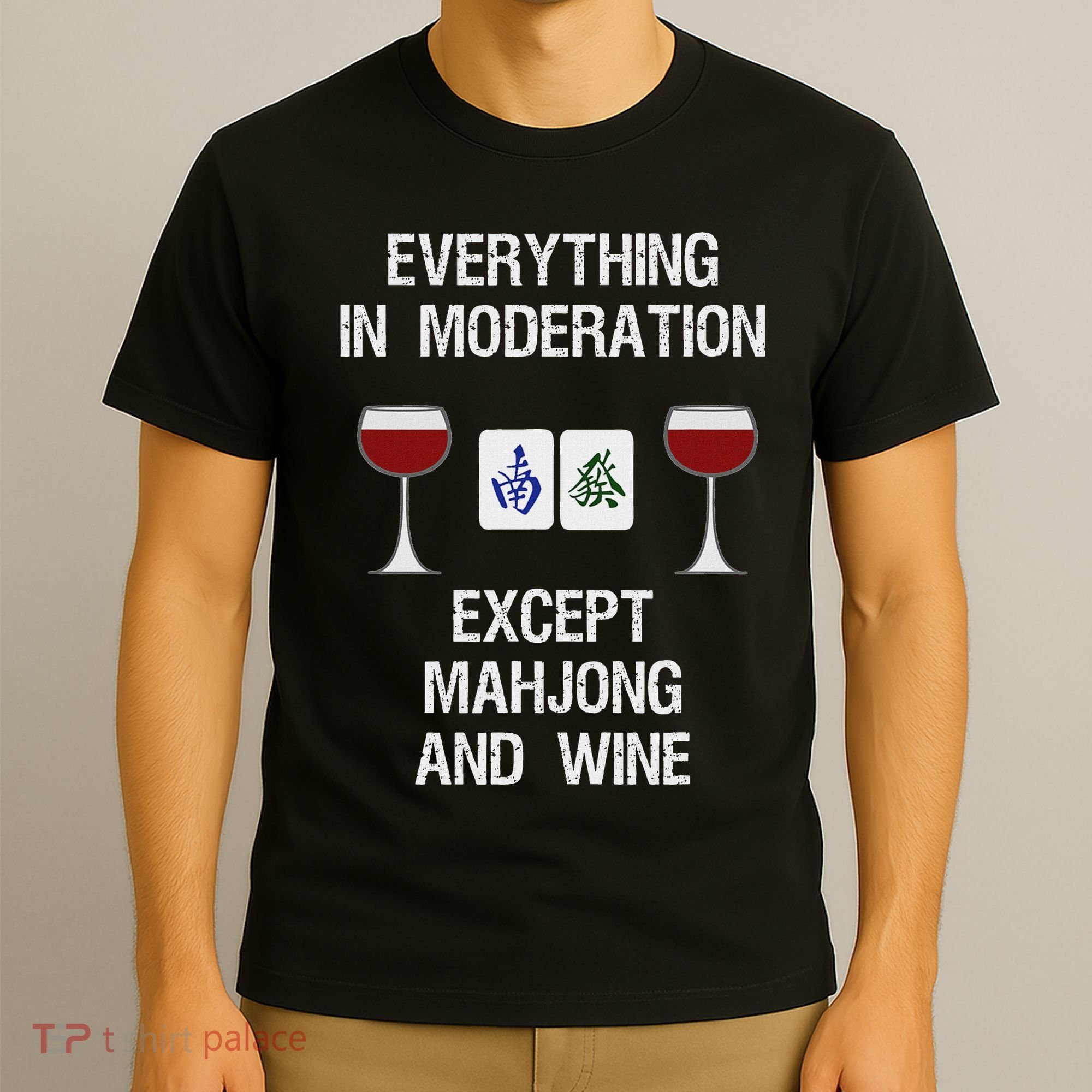 Mahjong Funny Wine Moderation T-Shirt