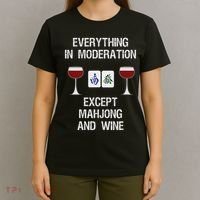 Mahjong Funny Wine Moderation T-Shirt thumb 4