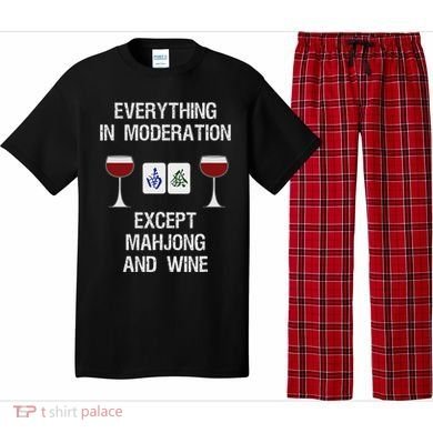 Mahjong Funny Wine Moderation Pajama Set