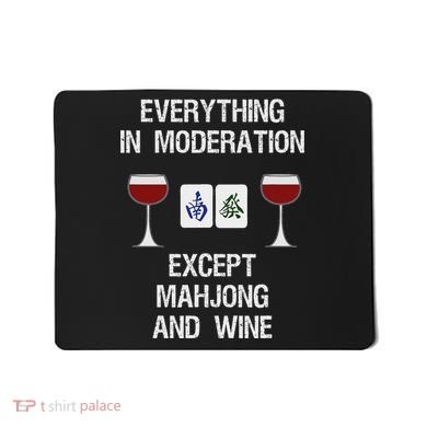Mahjong Funny Wine Moderation Mousepad