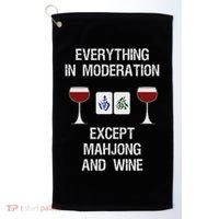 Mahjong Funny Wine Moderation Golf Towel thumb 0