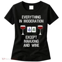 Mahjong Funny Wine Moderation Women's T-Shirt thumb 0