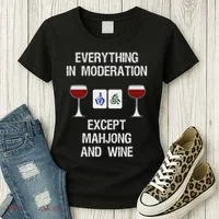 Mahjong Funny Wine Moderation Women's T-Shirt thumb 3