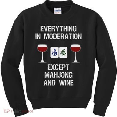 Mahjong Funny Wine Moderation Kids Sweatshirt