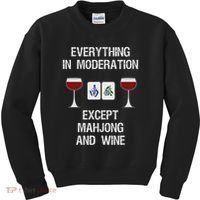 Mahjong Funny Wine Moderation Kids Sweatshirt thumb 0