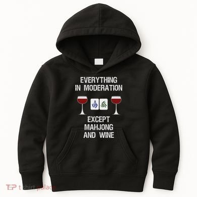 Mahjong Funny Wine Moderation Kids Hoodie