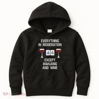 Mahjong Funny Wine Moderation Kids Hoodie thumb 0