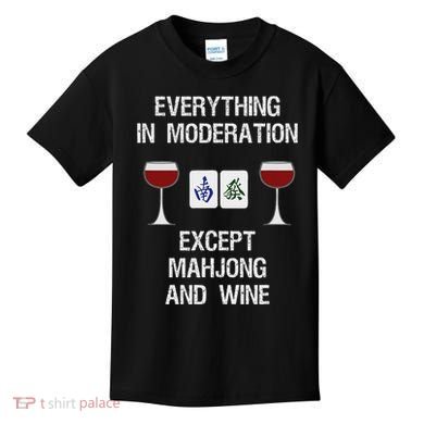 Mahjong Funny Wine Moderation Kids T-Shirt
