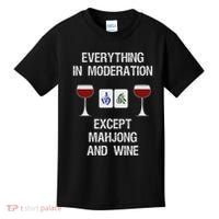 Mahjong Funny Wine Moderation Kids T-Shirt thumb 0
