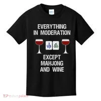 Mahjong Funny Wine Moderation Kids T-Shirt thumb 0
