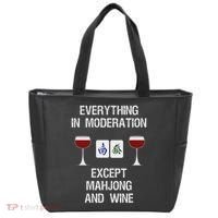 Mahjong Funny Wine Moderation Tote Bag thumb 0
