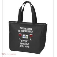 Mahjong Funny Wine Moderation Tote Bag thumb 3
