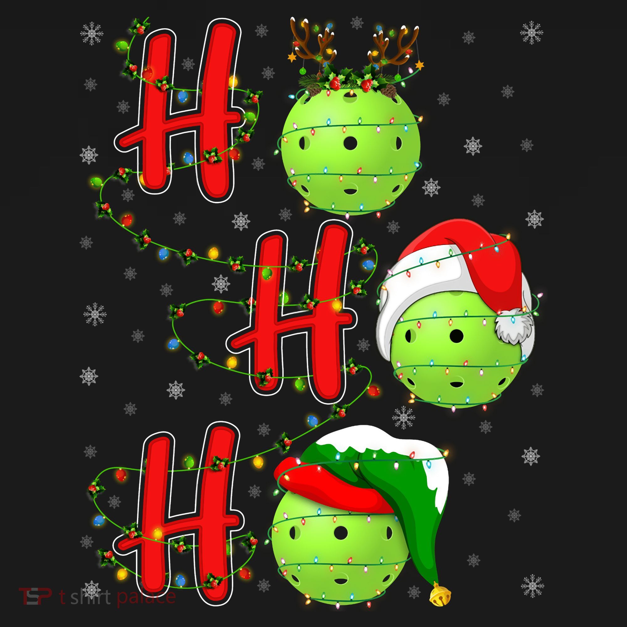 Matching Family Xmas Santa Ho Ho Ho Pickleball Christmas T-Shirt